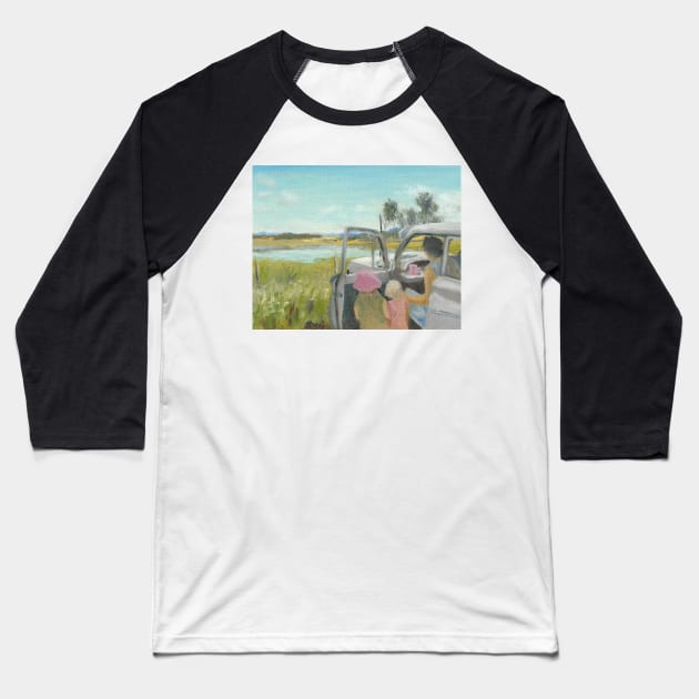 Rest Stop in the Country Baseball T-Shirt by Jaana Day